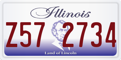 IL license plate Z572734