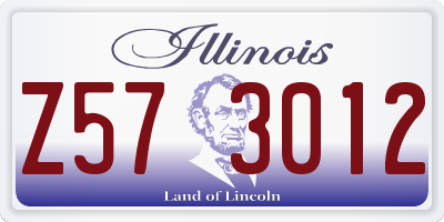 IL license plate Z573012
