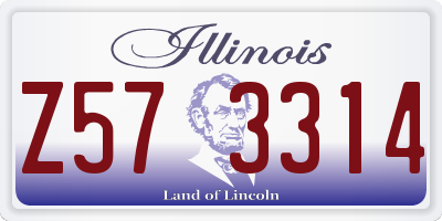 IL license plate Z573314