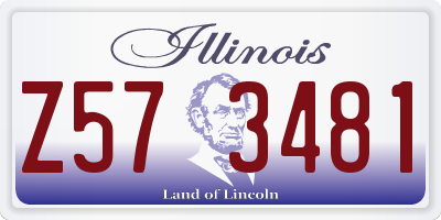 IL license plate Z573481