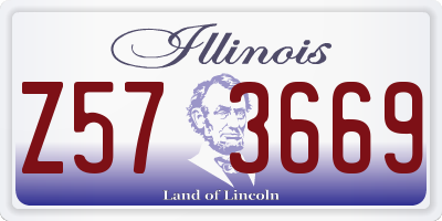 IL license plate Z573669