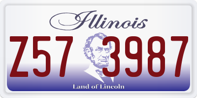 IL license plate Z573987