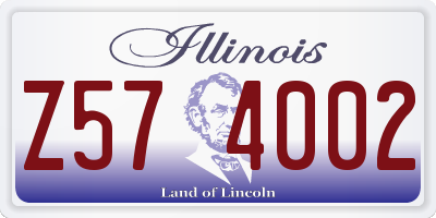 IL license plate Z574002
