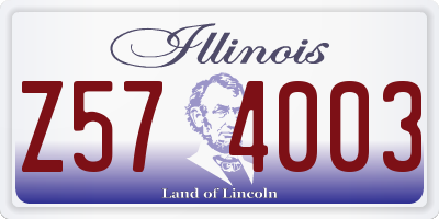 IL license plate Z574003