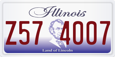 IL license plate Z574007