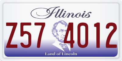 IL license plate Z574012