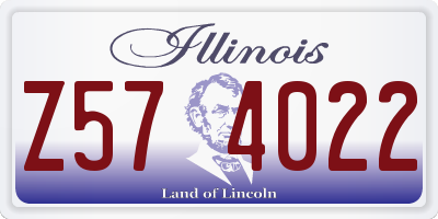 IL license plate Z574022