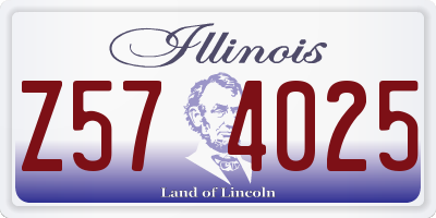 IL license plate Z574025
