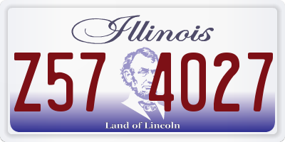 IL license plate Z574027