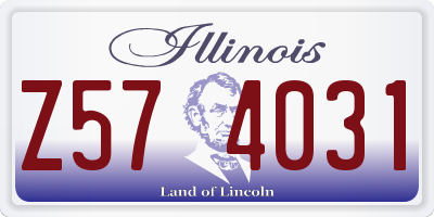 IL license plate Z574031