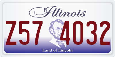 IL license plate Z574032