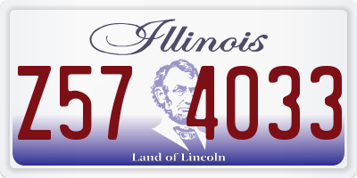 IL license plate Z574033