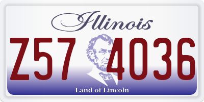 IL license plate Z574036