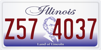 IL license plate Z574037