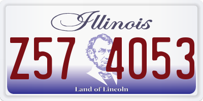 IL license plate Z574053