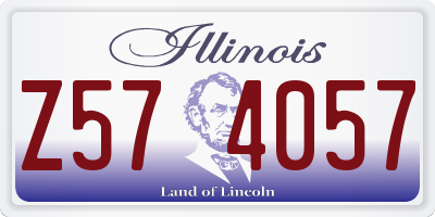 IL license plate Z574057