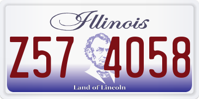 IL license plate Z574058