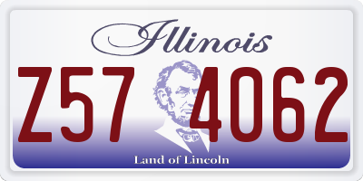 IL license plate Z574062