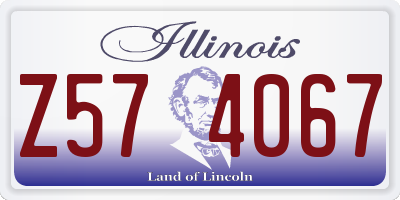 IL license plate Z574067