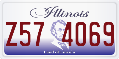 IL license plate Z574069