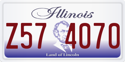 IL license plate Z574070