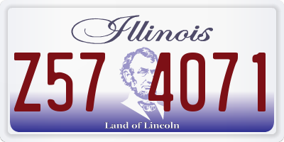 IL license plate Z574071