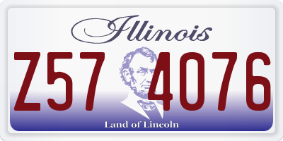 IL license plate Z574076