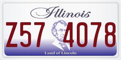 IL license plate Z574078