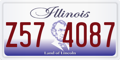 IL license plate Z574087