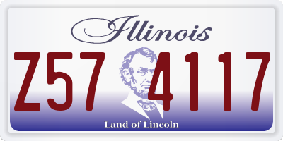 IL license plate Z574117