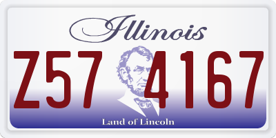 IL license plate Z574167