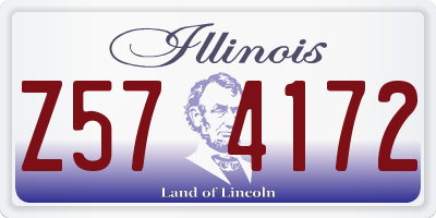 IL license plate Z574172