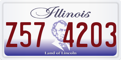 IL license plate Z574203