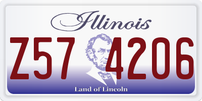 IL license plate Z574206