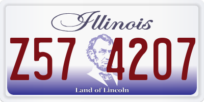 IL license plate Z574207