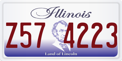 IL license plate Z574223