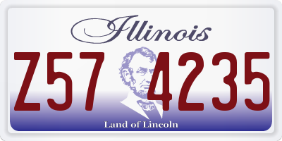 IL license plate Z574235