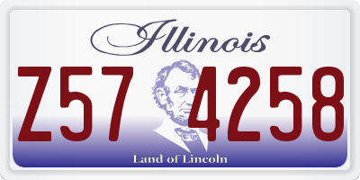 IL license plate Z574258