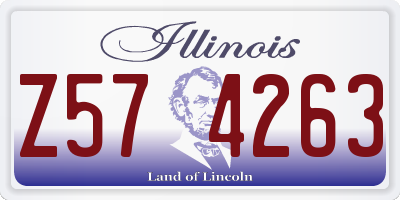 IL license plate Z574263