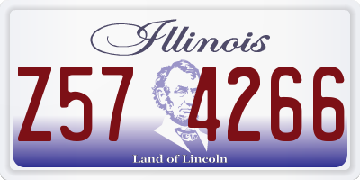 IL license plate Z574266