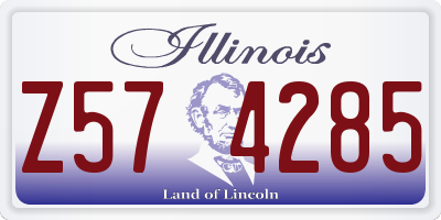 IL license plate Z574285
