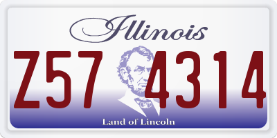 IL license plate Z574314