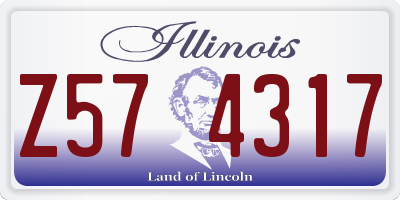 IL license plate Z574317