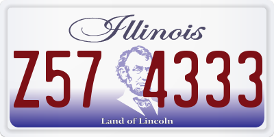 IL license plate Z574333