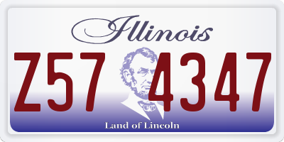 IL license plate Z574347