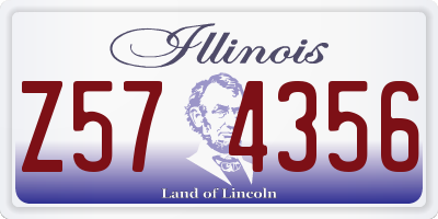 IL license plate Z574356