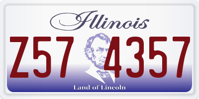 IL license plate Z574357