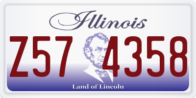 IL license plate Z574358
