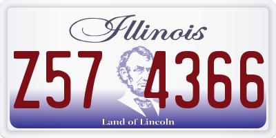 IL license plate Z574366