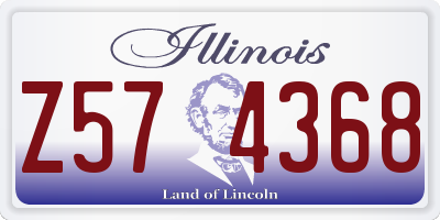 IL license plate Z574368